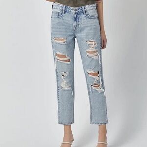 Hidden Distressed Ankle Jeans